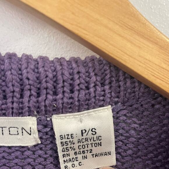 Vintage Purple Short Sleeve Collared Knit Shirt Grunge 90s - Picture 4 of 5